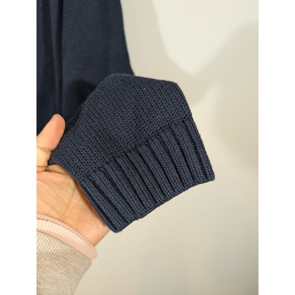 Chaps Men Navy Crew Neck Sweater Sz L Eclectic Grandpa Preppy Vintage College - Picture 3 of 8